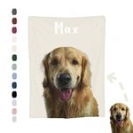 Custom Pet Blanket, Personalized Pet Photo Blanket, Custom Dog Blanket with Photo and Name, Custom Pet Portrait Blanket - Customized Soft Flannel Fleece Blanket Gift for Pet Lover, Birthday, Christmas