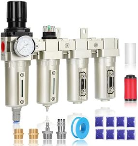 3/4" NPT Industrial Air Dryer for Compressor,4 Stage Air Compressor Water Separator System,Filter Oil Water Separator Dryer for Plasma Cutter and Paint Spray,Auto Drain