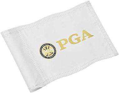 COGOLFING Golf Flag Mini, Double-Sided PGA National Flag with Regular Tube, Double-Sewn Durable 420D Nylon Golf Pin Flags for Backyard Landscape, 8" L x 6" H, White, 1-Pack