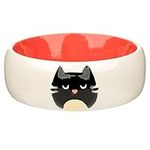 Puckator Feline Fine Cat Pink Ceramic Pet Food Water Bowl - Dog Cat Bowls - Pet Bowl - Feeding & Watering Supplies For Cats - Cat Essentials - Feeding Food Bowls for Cats Dogs - Ceramic Bowl