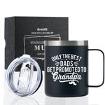 Grandpa Coffee Mug, Gifts for Grandfather from Grandchildren for Christmas BirthdayFathers Day, Stainless Steel Coffee Travel Mug with Lid, 12oz/350ml - Best Dads Get Promoted