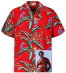 Original Tom Selleck Magnum, P.I. Hawaiian Shirt Made in Hawaii, Red, M