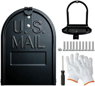 Mailbox Door Replacement - 6 1/4"(W) x 8 1/4"(H) Exact Size - Black Metal Snap-in Front Panel with Easy Installation Kit Fits Standard Residential Mailboxes Brick Mailbox