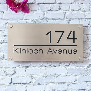 Custom Modern House Numbers for Outside 304 stainless steel,Address Plaque,House Sign Housewarming Gift (30x15cm)