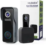 MUBVIEW Wireless Doorbell Camera with Chime 2K HD, WiFi Video Doorbell Camera with Voice Changer, Motion Detector, Anti-Theft Device, Night Vision, 2-Way Audio, Local/Cloud Storage, No Subscription