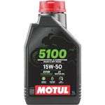 Motul 104080 5100 4T Hybrid 15W-50 API SM Technosynthese Semi Synthetic Engine Oil for Bikes (1 L)