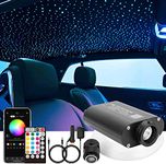 CLOUDSALE 16W 380pcs 9.8ft Car Use Bluetooth RGBW LED Fiber Optic Star Ceiling Headliner Light Kit APP+Remote Music Mode Optical Fiber+Adapter for Car/Ceiling