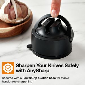 AnySharp Evo Knife Sharpener – Black, Compact Kitchen Tool