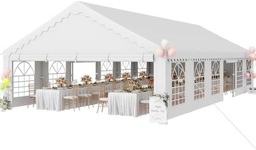 YITAHOME 20x40FT Party Tent Heavy Duty PVC Wedding Event Shelters White Upgraded Galvanized Ripple Canopy with Large Roof Removable Sidewalls & 4 Storage Bags 600D Oxford Commercial