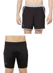 TRUEREVO Men's Sports Shorts (DSPS6264BLK/BLK_XXL_Black_2XL)