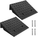 KROAK Rubber Curb Ramps 5 Inch 2 Pack, Heavy-Duty 8818LBS/4 Ton Capacity, Extra-Wide 18.8" W x 5" H, Non-Slip Driveway Ramps for Wheelchairs, Pets, Cars, Motorcycles, Lawn Mowers & Trailers