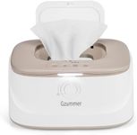 Gzummer Baby Wipe Warmer, Innovative Spring & Child Lock Design, Large Capacity Wipes Dispenser, Fast Heating, 3 Modes of Temperature Heating Control, Diaper Wipe Warmer with Night Light (white+grey)