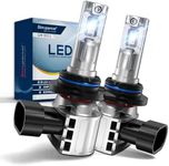 Sinoparcel HIR2 9012 LED Headlight Bulb with Cooling Fan, 20000LM 6500K Cool White High and Low Beam Super Bright Halogen Replacement, IP67, Pack of 2