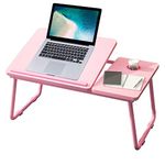 Laptop Desk, Laptop Bed Table with Foldable Legs & Cup Slot, Reading Holder Notebook Stand Breakfast Bed Tray Book Holder for Sofa, Bed, Terrace, Balcony (Blue)