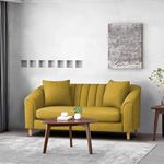 Casaliving Doraldo 2 Seater Sofa Set for Living Room (Yellow Colour Fabric) Premium Fabric Sofa…