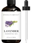 Brooklyn Botany Lavender Essential Oil - Huge 118 ml - 100% Pure and Natural - Premium Grade with Dropper - for Aromatherapy and Diffuser