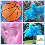 Gender Reveal Basketball, Pink and Blue Kit for Baby Gender Reveal Party. Biggest Basketball Powder Poof!