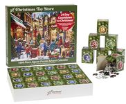 Christmas Toy Store Jigsaw Puzzle Advent Calendar 1000 Pieces by Vermont Christmas Company - 24 Puzzle Sections to Complete - Count Down to Christmas Each Day in December