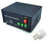 S P 12v Dc to 220v Ac Dual USB Converter Inverter Mini 200 Watt for car, Home and Other Applications with USB Bulb