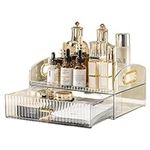 Makeup Drawer Organiser Dressing Table Tray Make up Case Makeup Brush Beauty Organiser Skincare Cosmetic Storage Drawer for Vanity Dresser,Bathroom Toiletry Transparent,7101