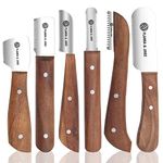 FJ Professional Stripping Knife kit (6 pieces set) for Dogs & Pets, Wooden Handle Grip with Stainless Steel Blade (Right handed) (Multi-colored)