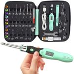 Upgraded Counting Crochet Hook Set - 24-in-1 Interchangeable Hooks Kit - Light Up, Digital Stitch & Row Counter- No Need to Move Fingers- Ergonomic for Arthritic Hands - Cool Gift