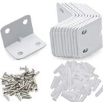 Rpi shop - 40 Pcs Heavy Duty Corner L Angle Bracket, 2 Inch X 2 Inch (50mm X 50mm) Corner Braces with Screws, Powder Coated 90 Degree Joint L Shape Bracket for DIY Projects, Furniture, etc
