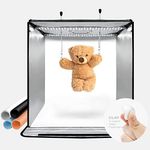 Julius Studio (New Model) 24 x 24 in LED Light Box with Ceiling String Object Hanger, Transparent Clay for Object Positioning, 120 LED Color 10-Level Brightness Adjustable, 4000Lumen, CRI>95, JSAG796