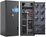 VALINIRT 26.5"D x 22.8"W, 34 Gun Fireproof Safe for Rifles and Pistols, Gun Cabinet with Keypad/Key Access, No-Assembly-Required Gun Safes with Combination Lock and Built-in Charging Ports