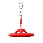 letsgood Ninja Swing Obstacle Wheel for Kids - 360° Rotatable Monkey Warrior Wheel for Backyard Outdoor Obstacle Course, Swing Set (Red)