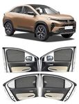 Autofact Car Sunshades for Tata Curvv, UV Protection, Useful Car Accessories, Custom fit Sun Shades for Side Windows, Set of 4