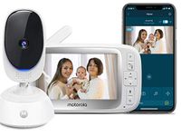 Motorola Connect40 Video Baby Monitor - 5" Parent Unit and HD Wi-Fi Viewing for Baby, Elderly, Pet - 2-Way Audio, Night Vision, Temp Sensor, Remote Pan/Digital Zoom