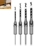 Baorder 4Pcs Square Hole Drill Mortiser Chisel Set, Woodworking Drill Bits (6.4mm / 8mm / 9.5mm / 12.7mm)