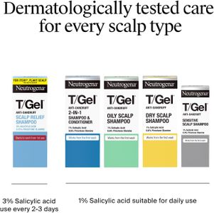 Neutrogena T/Gel Oily Scalp Shampoo 250ml – Anti-Dandruff Cleanser