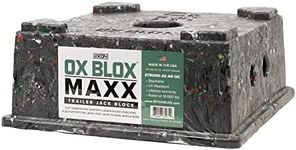 OX BLOX MAXX, RV Jack Block for 9" Round Feet | 5th Wheel Camper Blocks for Stabilizers and Tongue Jack | 9" and Smaller Jack feet nest securely Within ridges | 10.5x10.5x4.5, Block Weight: 6.8 lbs