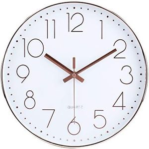 jomparis 13 Inch Rose Gold Wall Clock Silent Non-Ticking Quartz Sweep Decorative Battery Operated Wall Clocks