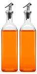 Cloudsell Glass Oil Dispenser Bottle, 1000 ml, Pack of 2, Clear