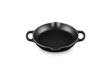 Le Creuset Signature Enamelled Cast Iron Deep Round Grill With Helper Handle, For All Hob Types and Ovens, 25cm Matte Black, 20208250000422