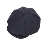 jerague Wool Newsboy Hat for Men Woman Classic Vintage Tweed Gatsby Lvy Cabbie Hat Flat Beret Cap Adjustable Black