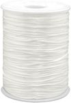 YEQIN 2mm x 100 Yards Rattail Satin Nylon Trim Cord Roll,Chinese Knot,Rattail Trim Thread for Jewelry Making,Decorations,Beading,Sewing White