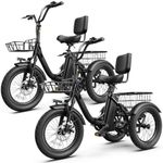 Hopepeak Electric Tricycle for Adults with 48V 13Ah Removable Battery, Peak 1200W Brushless Motor Electric Trike, Up to 55 Miles & 18Mph, 18''x3'' Fat Tire 3 Wheel Ebike for All Terrains
