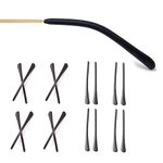 8 Pairs Eyeglass End Tips Ear Sock Pieces Anti-Slip Tube Replacement Tips Silicone for Thin Metal Eyeglass Legs, 4 Black/4 Gray