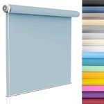 Window Roller Shades 65 x 100 cm UV Protection Thermal Properties Premium Fabric Window Roller Shades Easy Fit Roller Blinds for Home Office Bedroom, Sky Blue