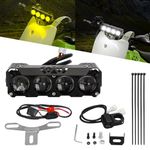 AUTOVIC Dirt Bike Light Bar Kit, 2 Modes White Light & Amber Light Front Lamp Lights Spot/Flood Light Pods Combo Kit Universal for Kawasaki Honda Yamaha Suzuki Ski-D oo G4 Dirt Bike Parts