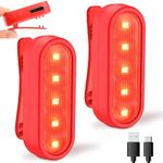 LED Safety Lights Bike Taillights, Bright Red/Green Bicycle Rear Cycling Safety Flashlight, USB C Rechargeable 4 Light Mode Options for Runners, Dogs, Boat, Bike, Walking