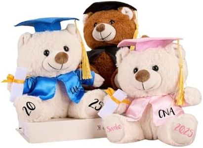 Personalized Graduation Teddy Bear Gift with Text/Name/Date, Graduation Bears Class of 2025, Graduation Gifts for College, High School, Teddy Bear Stuffed Animal 2025 for Her, for Him