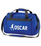 Absolutely Top Personalised Footballer Holdall Football Duffel Bag Gift (Deep Sea Blue Bag/White Print)