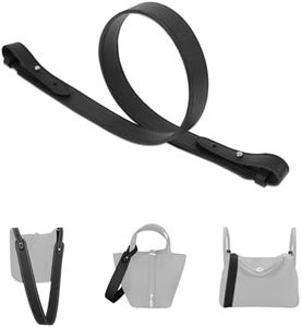 TC Leather Purse Strap, KINGS IN BAG Bag Straps for Purses Compatible with Hermes Evelyne, Bag Strap for Women Crossbody Bag, Purse Straps Replacement(Black with silver studs, 1.5" x 39.4")