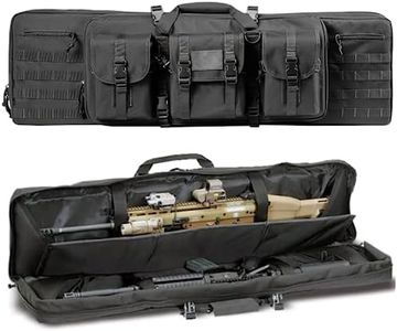 ACEXIER Double Sac de Fusil rembourré Carabine verrouillable Long Rifle Bag Sac à Dos Sac à Dos Sac d’Arme à feu pour Chasse Champ de tir Transport d’armes à feu avec système Molle (Black,42inches)