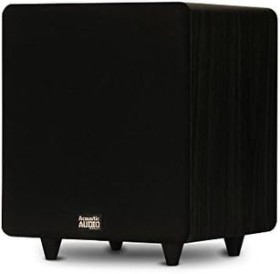 Acoustic Audio PSW400-10 Home Theater Powered 10" LFE Subwoofer Black Front Firing Sub,400 Watts